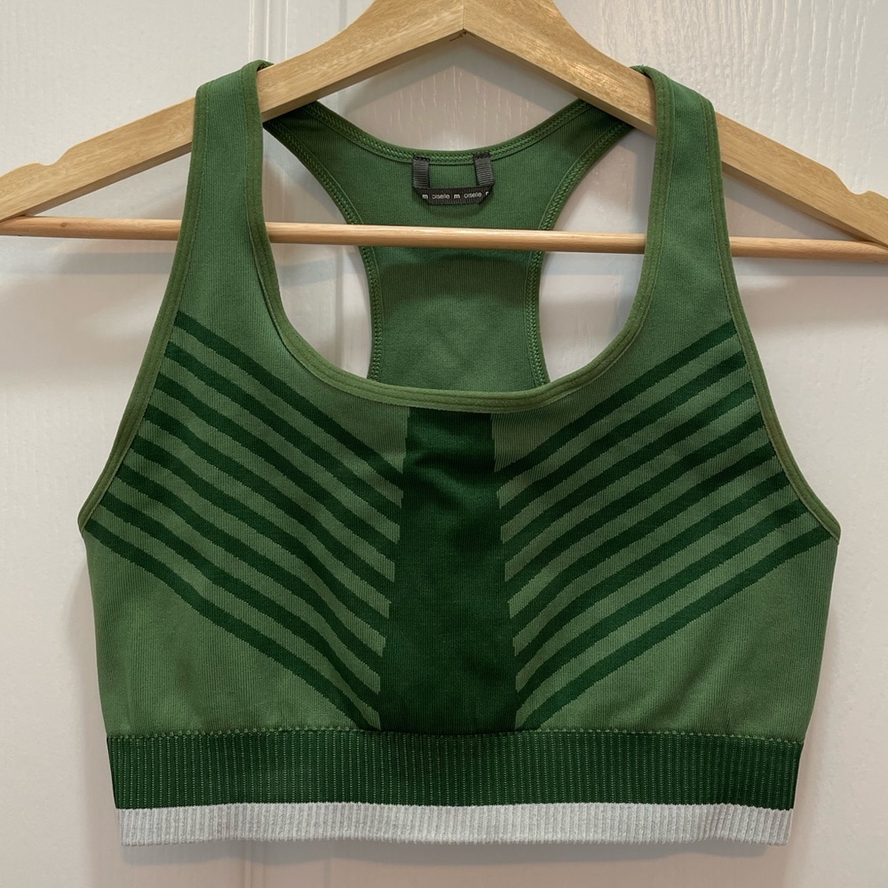 Oiselle Throughline Racerback Sports Bra - Green